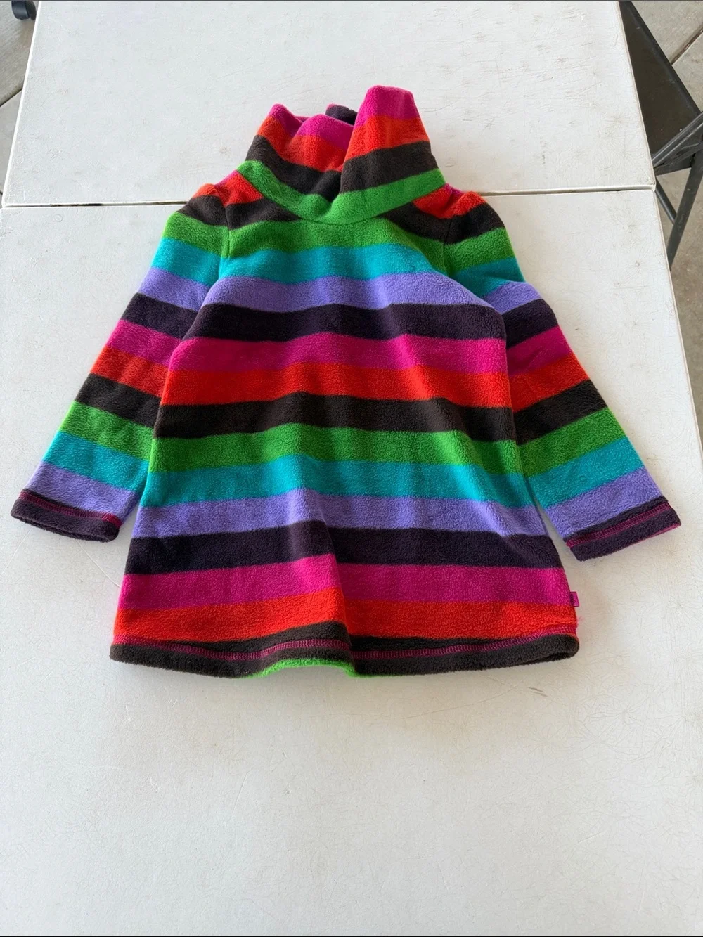 BabyGAP Girls Rainbow Striped Fleece Turtleneck